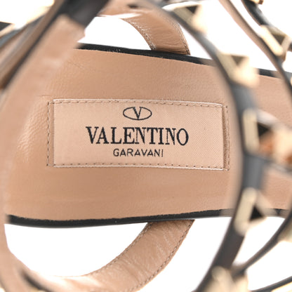 Valentino Garavani Pebbled Calfskin Rockstud Ankle Strap 65mm Pumps 37 Black 7 of 13