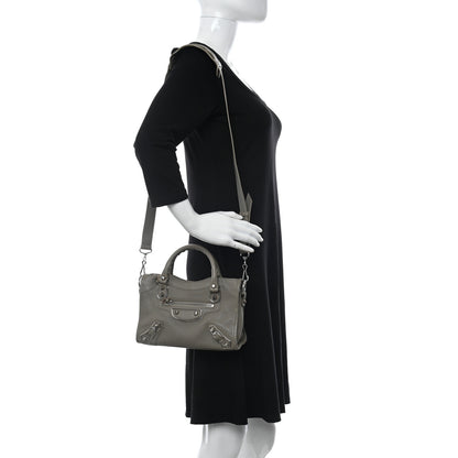 Balenciaga Chevre Silver Metallic Edge Hardware Mini City Gris Taupe 2 of 15