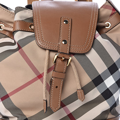 Burberry Nylon Calfskin Nova Check Backpack Brown 9 of 11