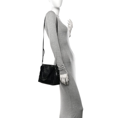 Balenciaga Agneau Stadio Ruban Viscose Navy Cabas Tote XS Black 2 of 11