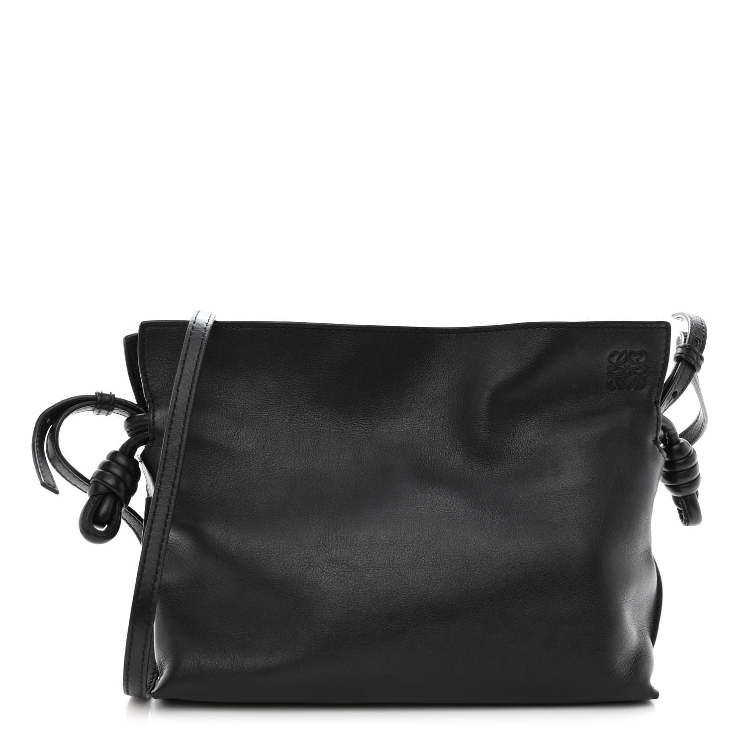 Loewe Calfskin Mini Flamenco Knot Clutch Black 1 of 9