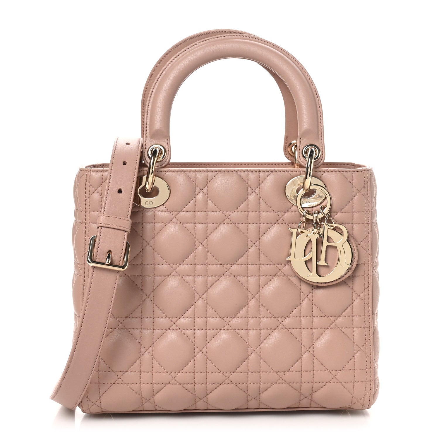 Christian Dior Lambskin Cannage Medium Lady Dior Bois de Rose 1 of 10