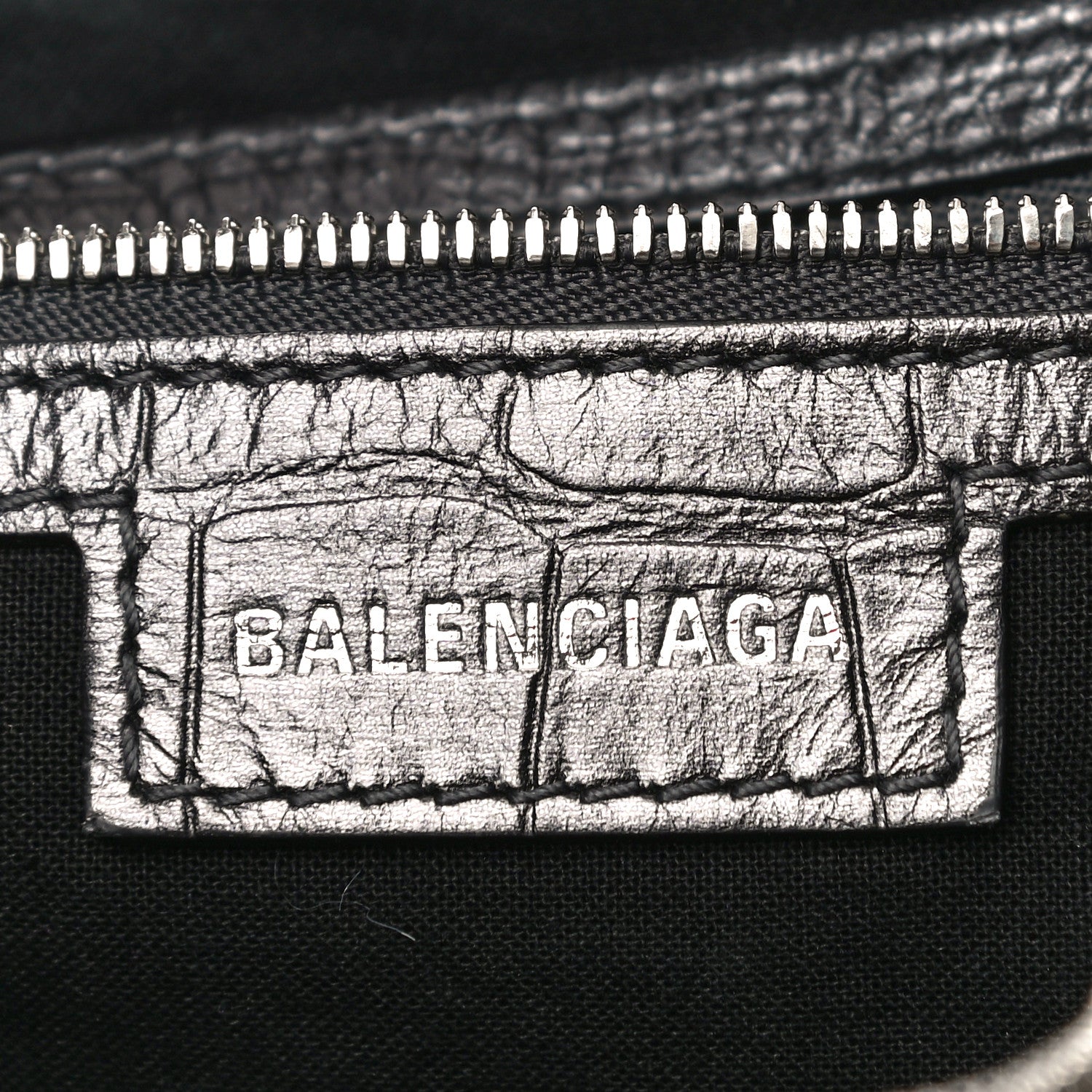 Balenciaga Metallic Calfskin Crocodile Embossed Crystal Small Le Cagole Shoulder Bag Gunmetal 6 of 12