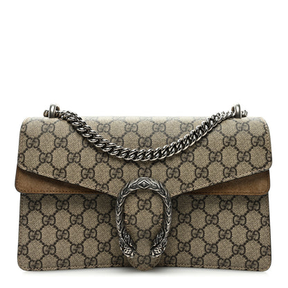 Gucci GG Supreme Monogram Suede Small Dionysus Shoulder Bag Taupe 1 of 9