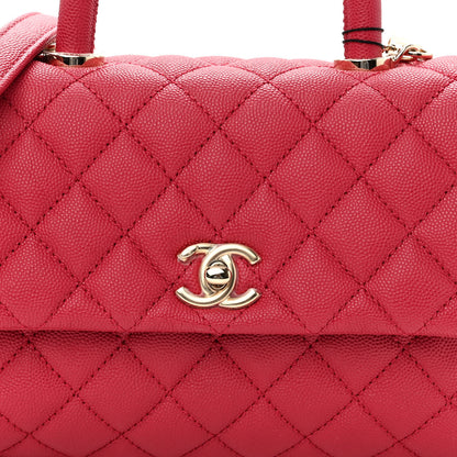 Chanel Caviar Quilted Mini Coco Handle Flap Fuchsia 8 of 10