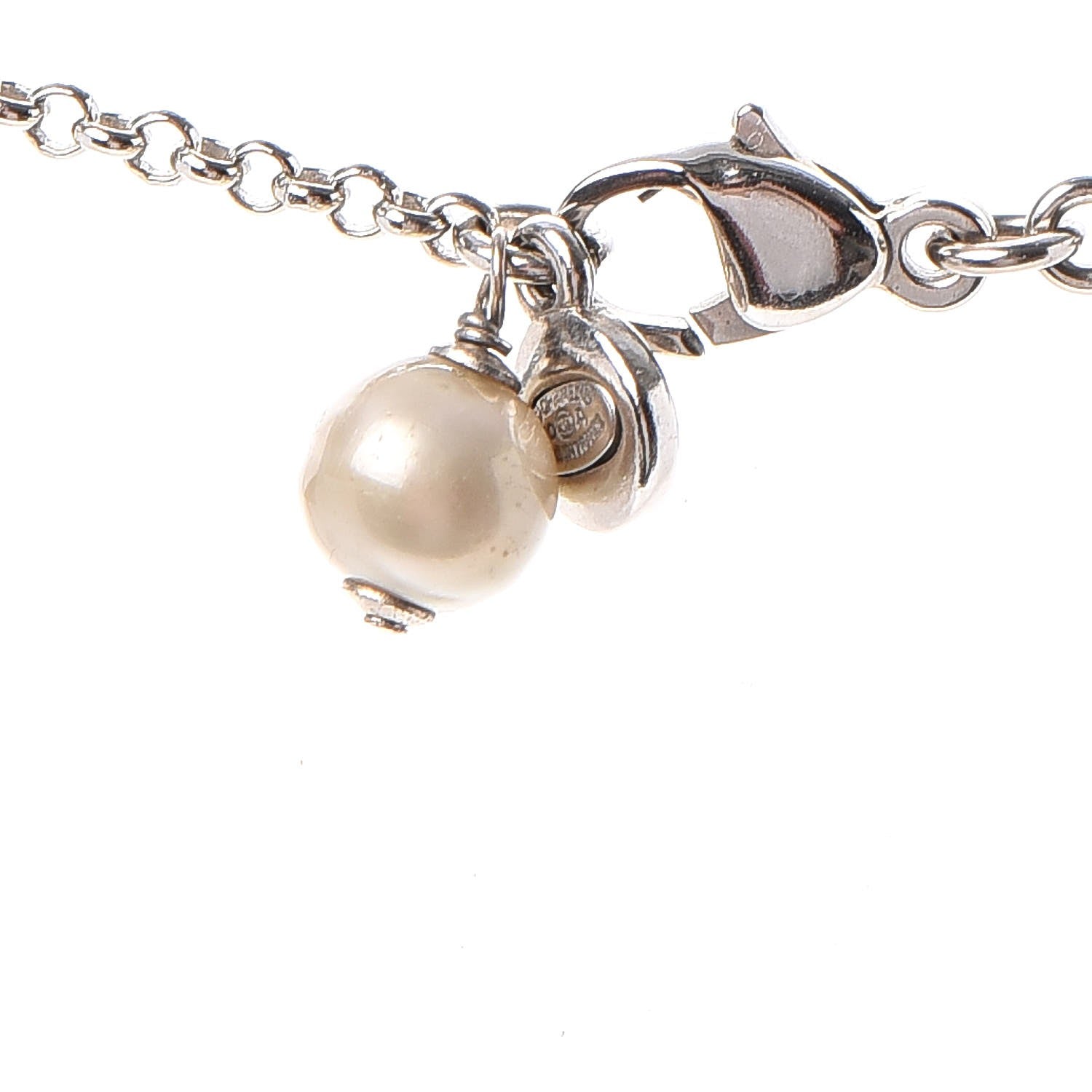 Chanel Pearl Crystal CC Drop Necklace 5 of 8