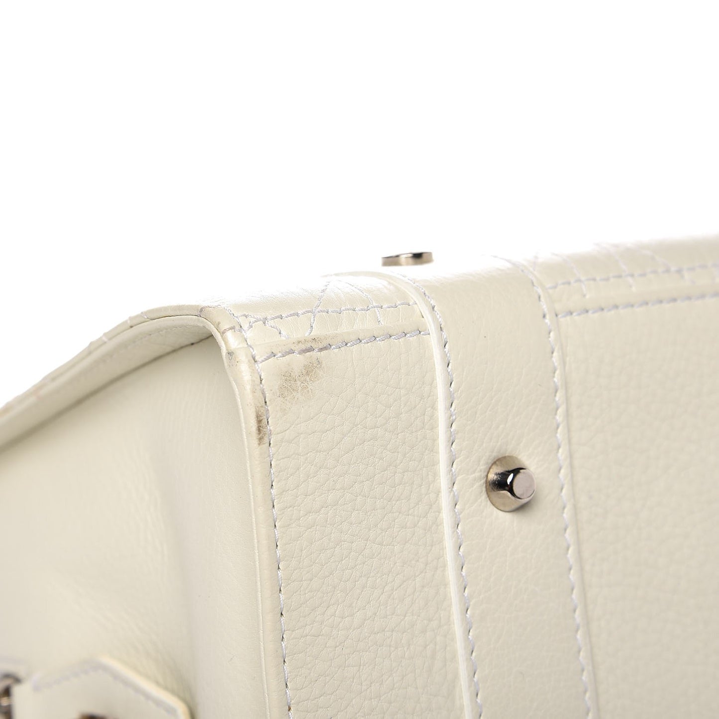 Calfskin Cannage Stitched Large East West Lady Dior White