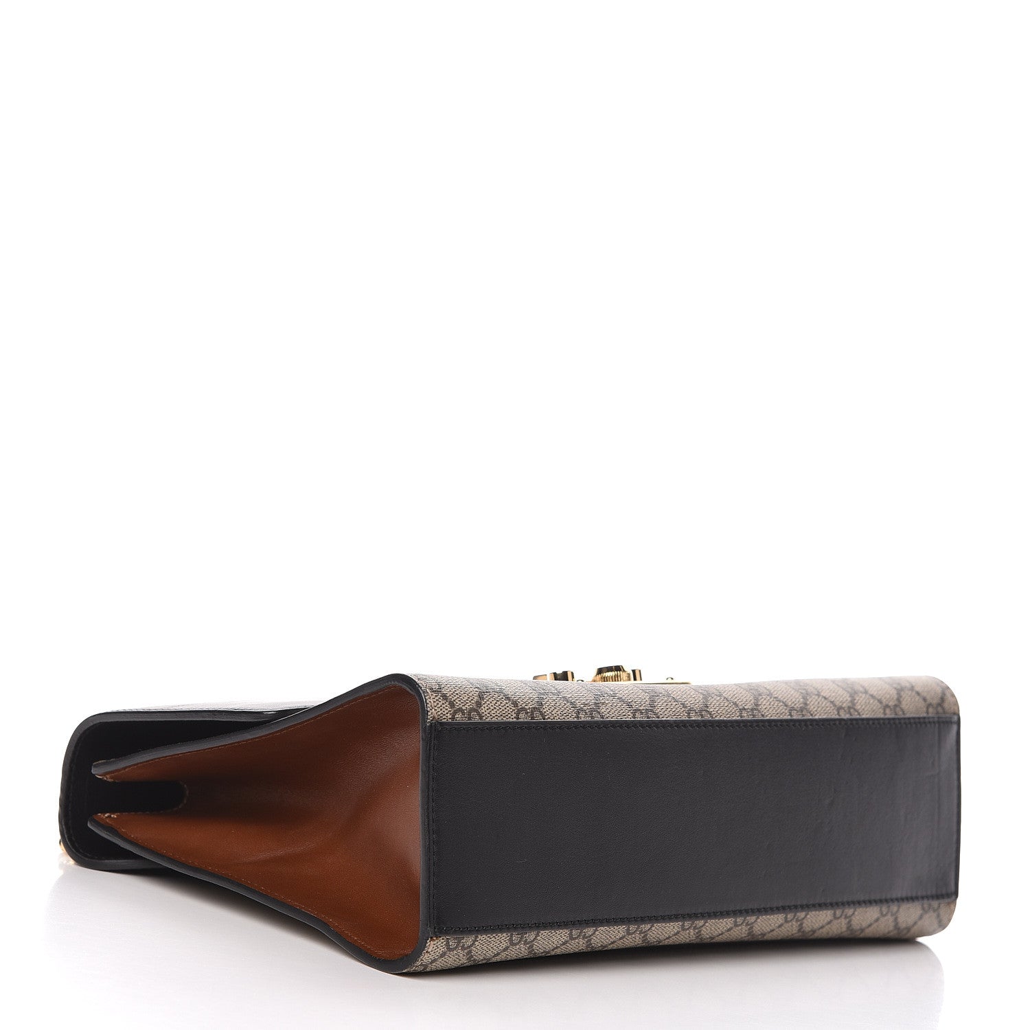 Gucci GG Supreme Monogram Calfskin Medium Padlock Shoulder Bag Beige Black Cuir 4 of 14