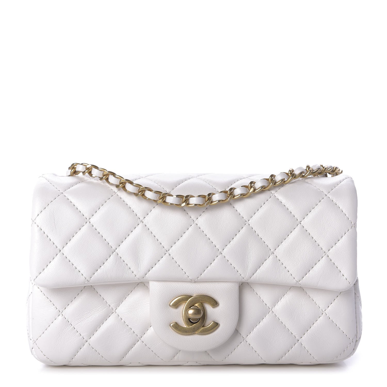 Chanel Lambskin Quilted Mini Rectangular Pearl Crush Flap White 1 of 10