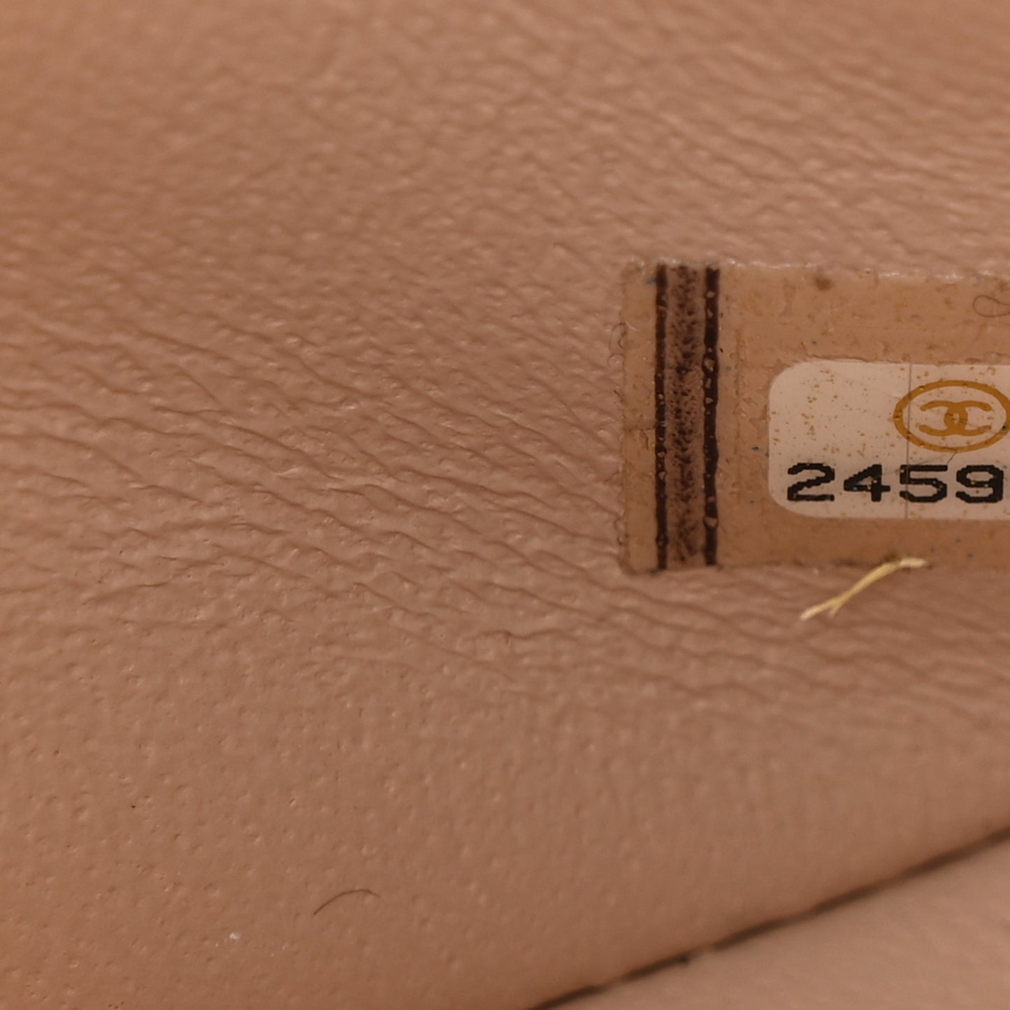 Lambskin Quilted Mini Rectangular Flap Light Beige