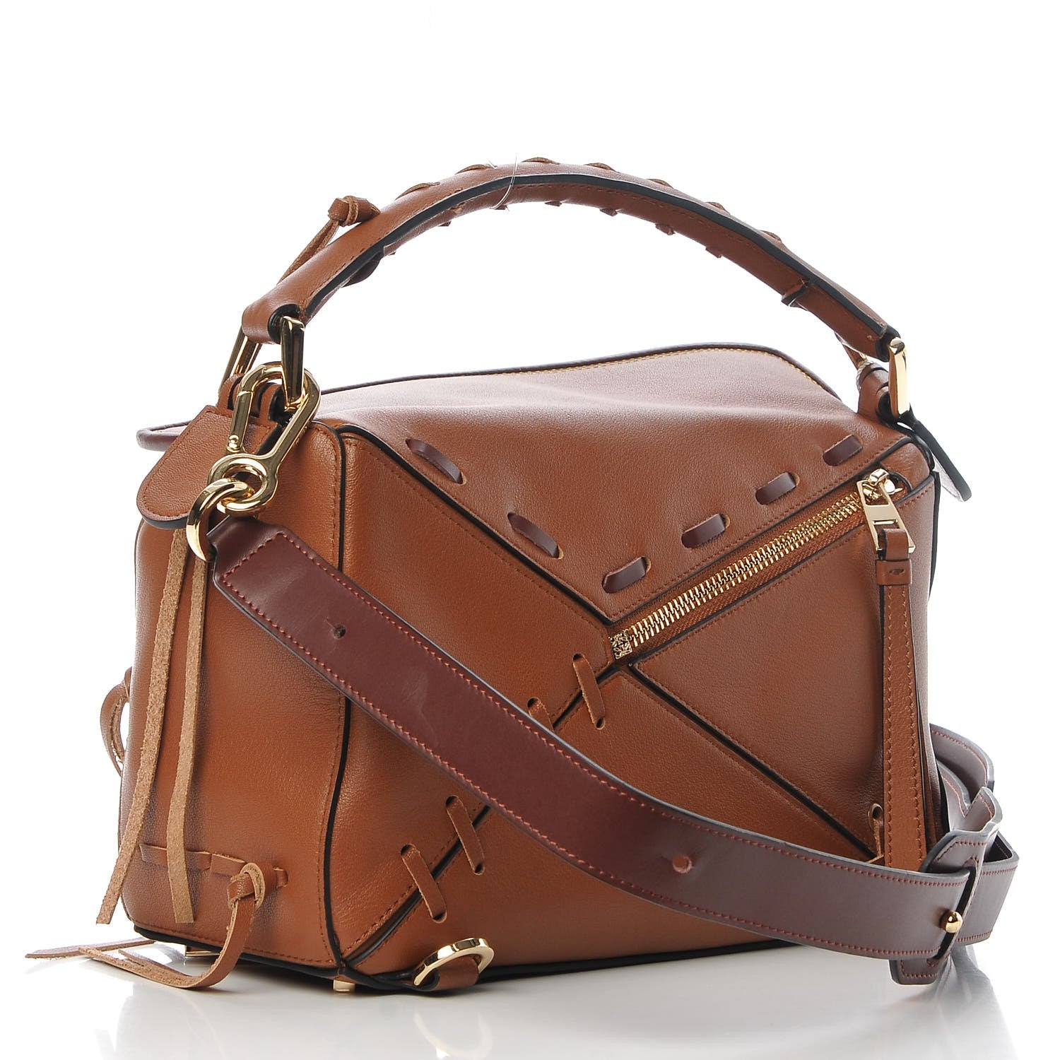 Loewe Calfskin Small Laced Puzzle Bag Tan 4 of 9