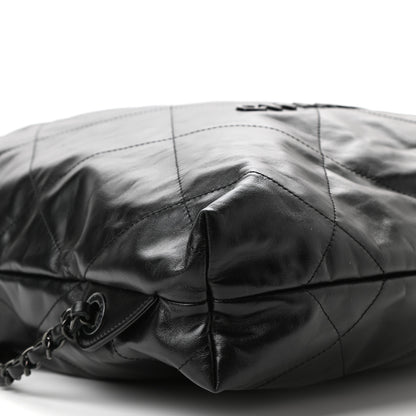 Chanel Shiny Calfskin Quilted Chanel 22 Backpack So Black 10 of 10