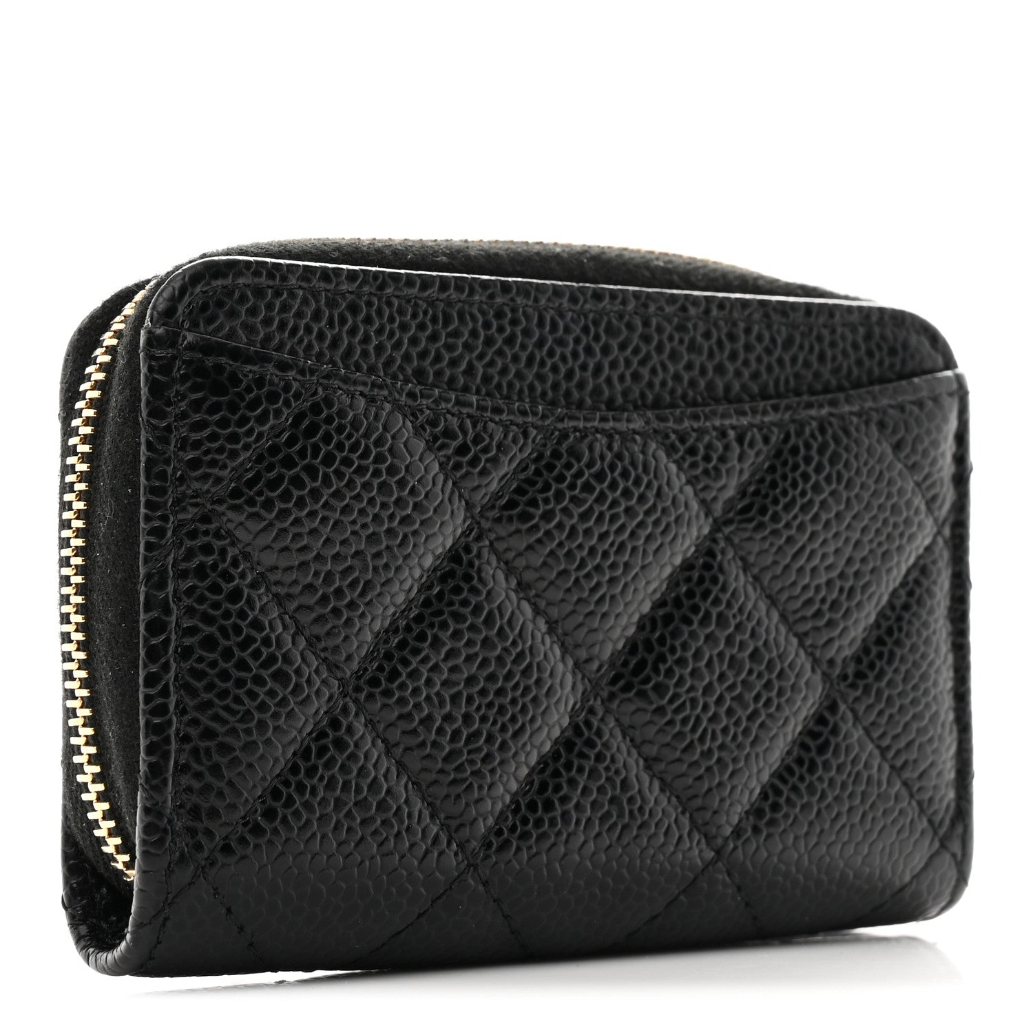 Chanel Caviar Quilted Zip Coin Purse Black 3 of 7