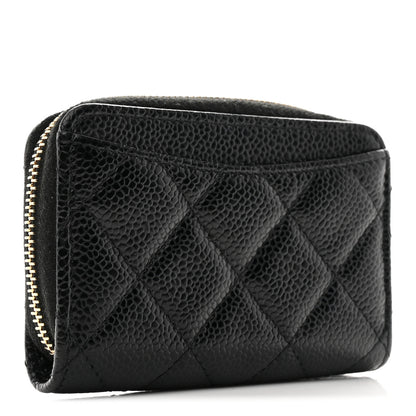 Chanel Caviar Quilted Zip Coin Purse Black 3 of 7