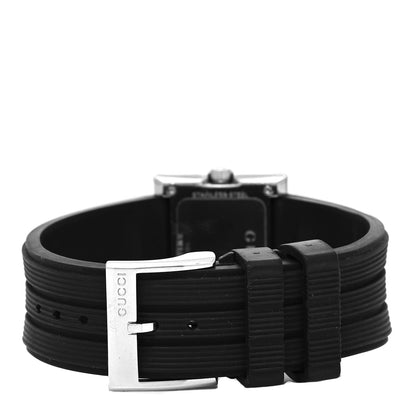 Gucci Stainless Steel Rubber Diamond Bezel 31mm 100L Quartz Watch Black 3 of 5