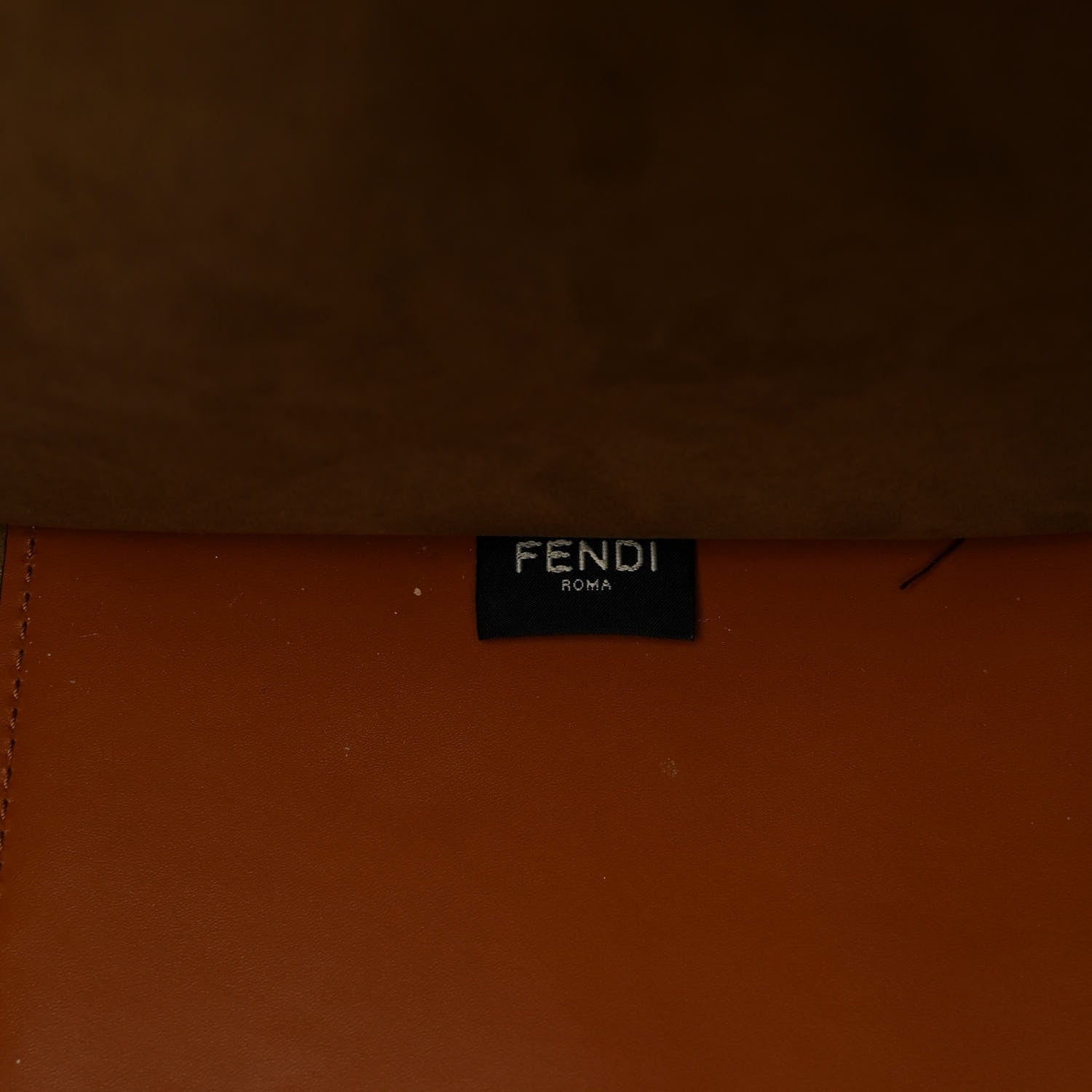 Fendi Vitello King Tamponato Plexiglass Logo Embossed Large Fendi Sunshine Shopper Tote Cuoio 6 of 9