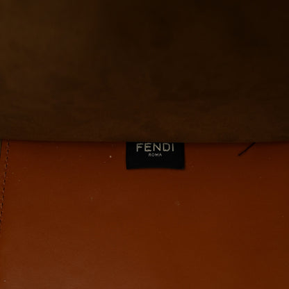 Fendi Vitello King Tamponato Plexiglass Logo Embossed Large Fendi Sunshine Shopper Tote Cuoio 6 of 9