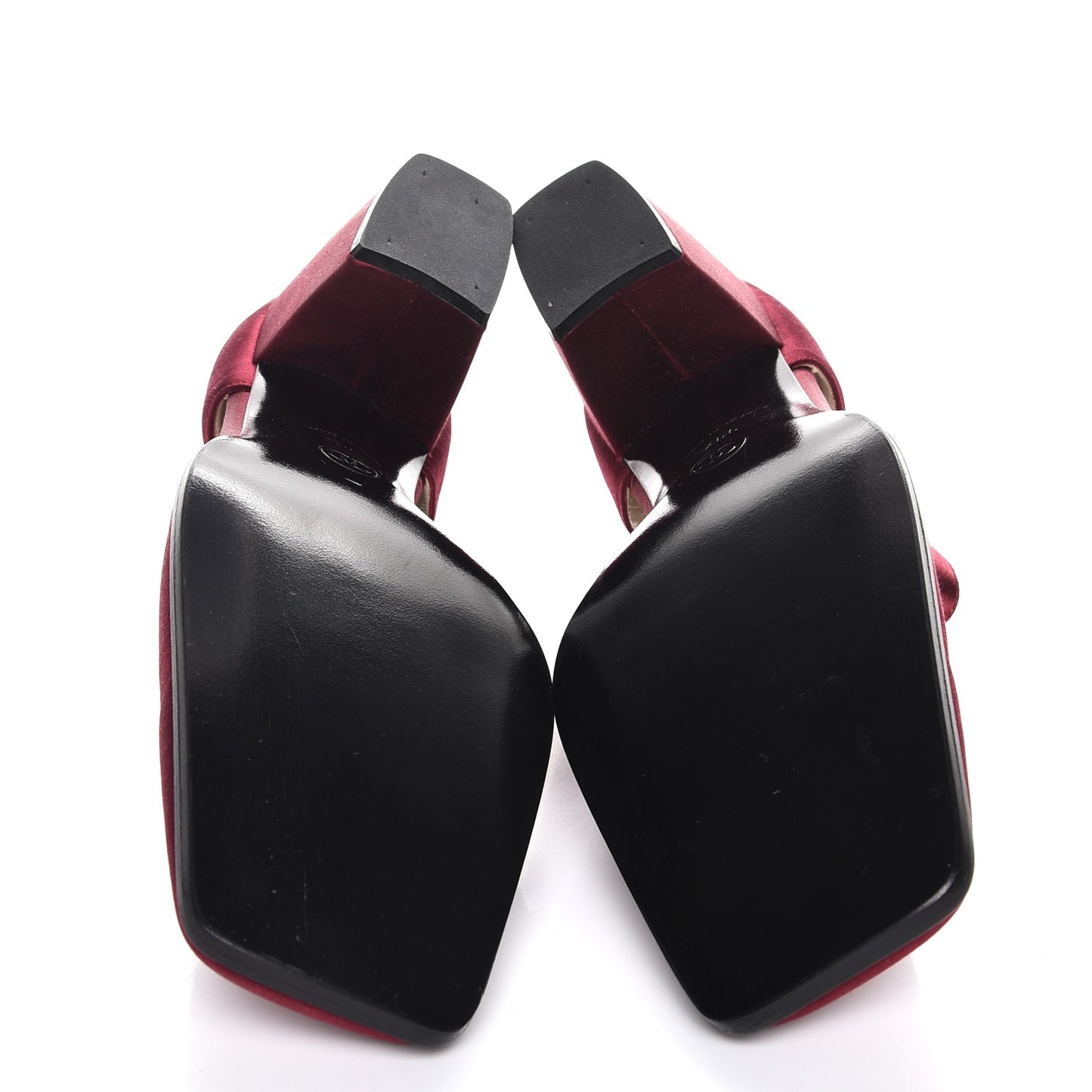 Satin Mary Jane Pumps 38.5 Bordeaux