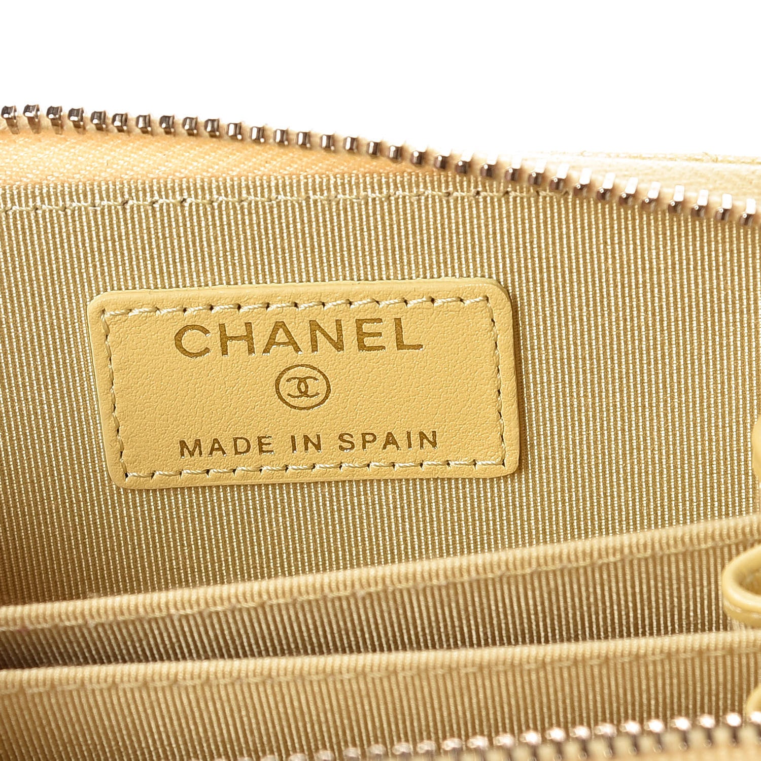 Chanel Caviar Quilted Zip Coin Purse Yellow 6 of 7