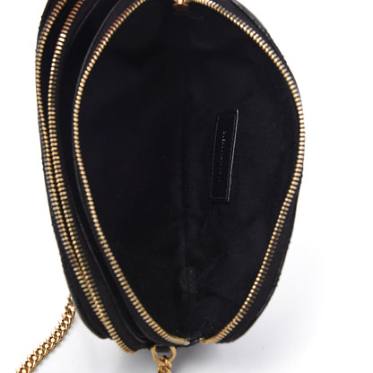 Saint Laurent Grained Lambskin Quilted Mini Becky Double Zip Bag Black 5 of 11