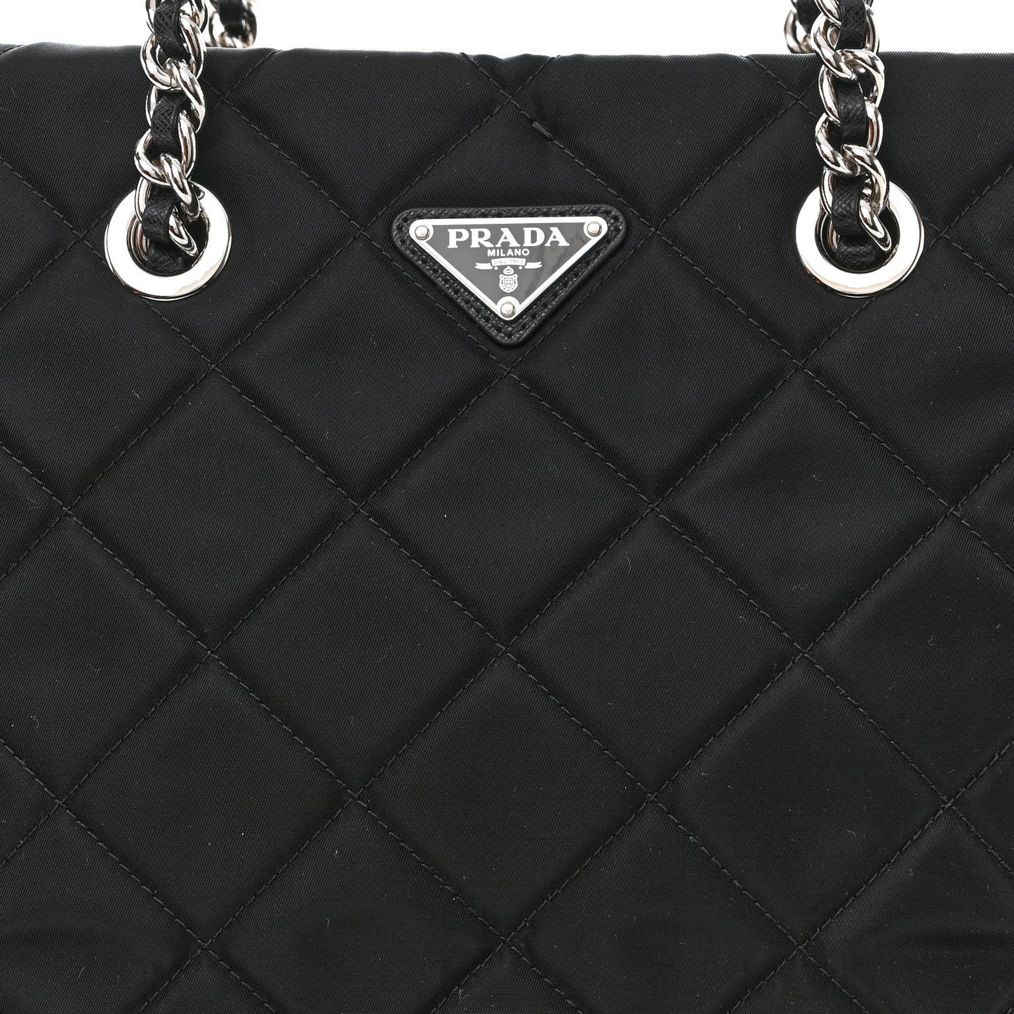 Nylon Tessuto Impuntu Quilted Tote Black