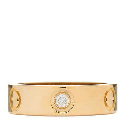 Cartier 18K Yellow Gold 3 Diamond 5.5mm LOVE Ring 53 6.5 1 of 4