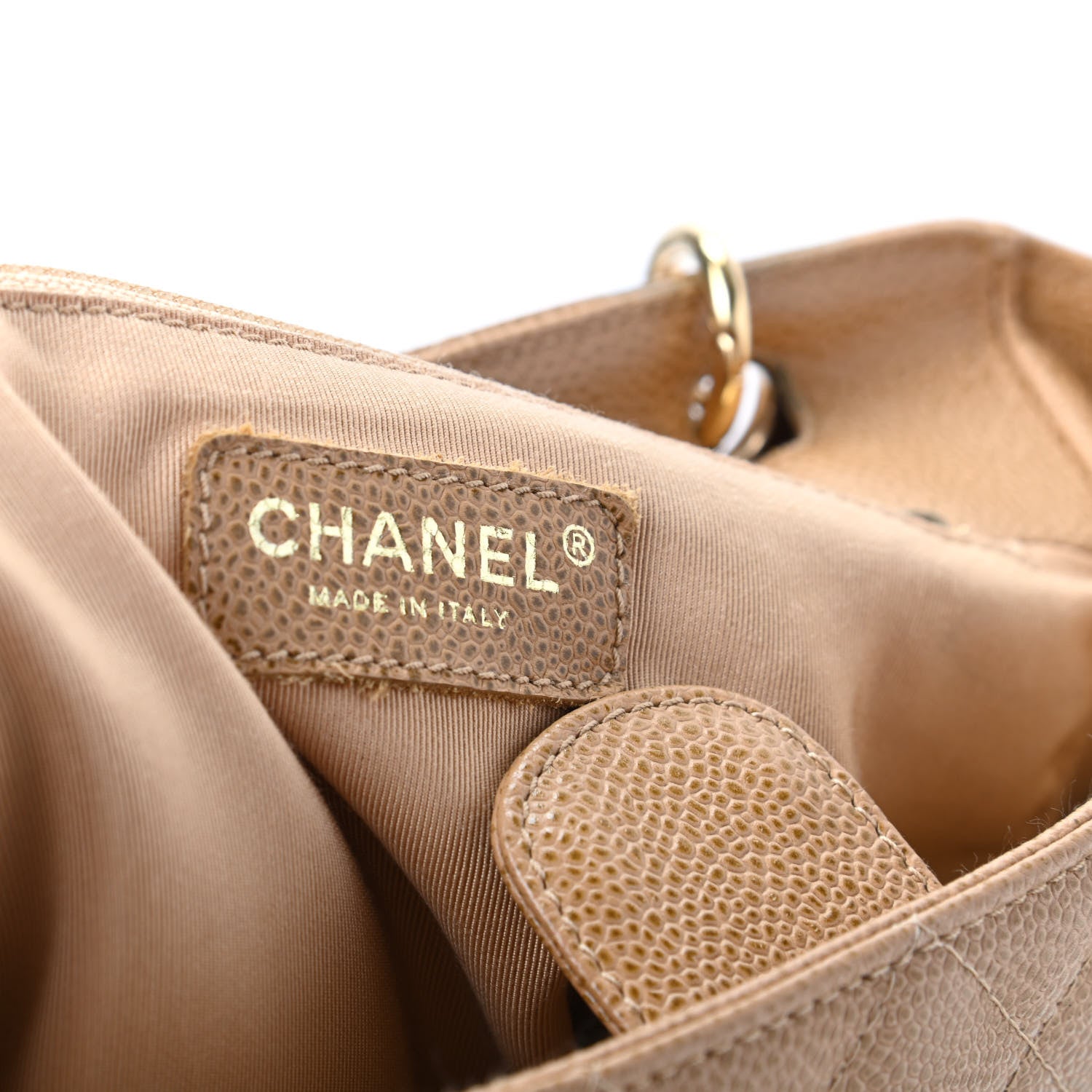 Chanel Caviar Quilted Petit Shopping Tote PST Beige 6 of 8