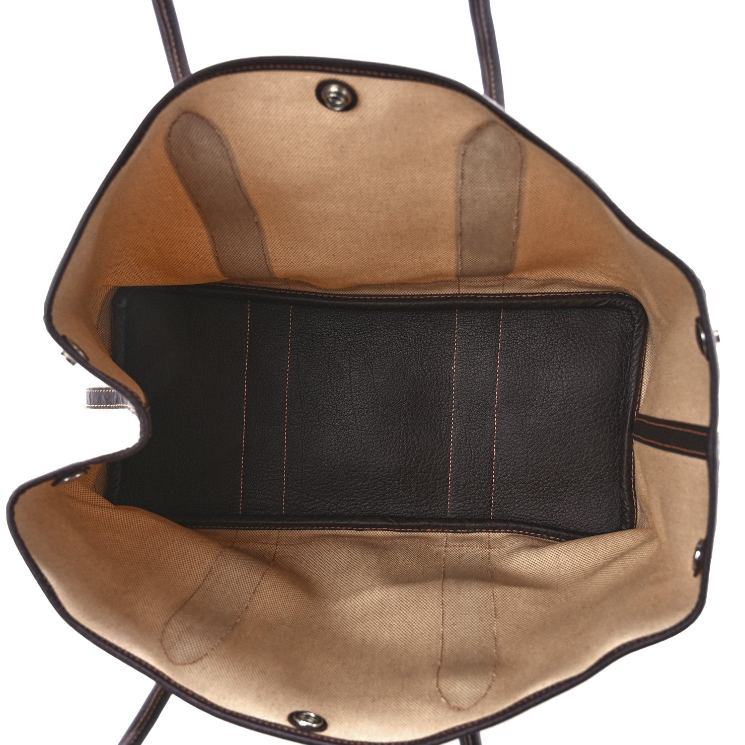 Hermes Buffle Skipper Toile Garden Party 36 MM Tote Marron Fonce 5 of 10
