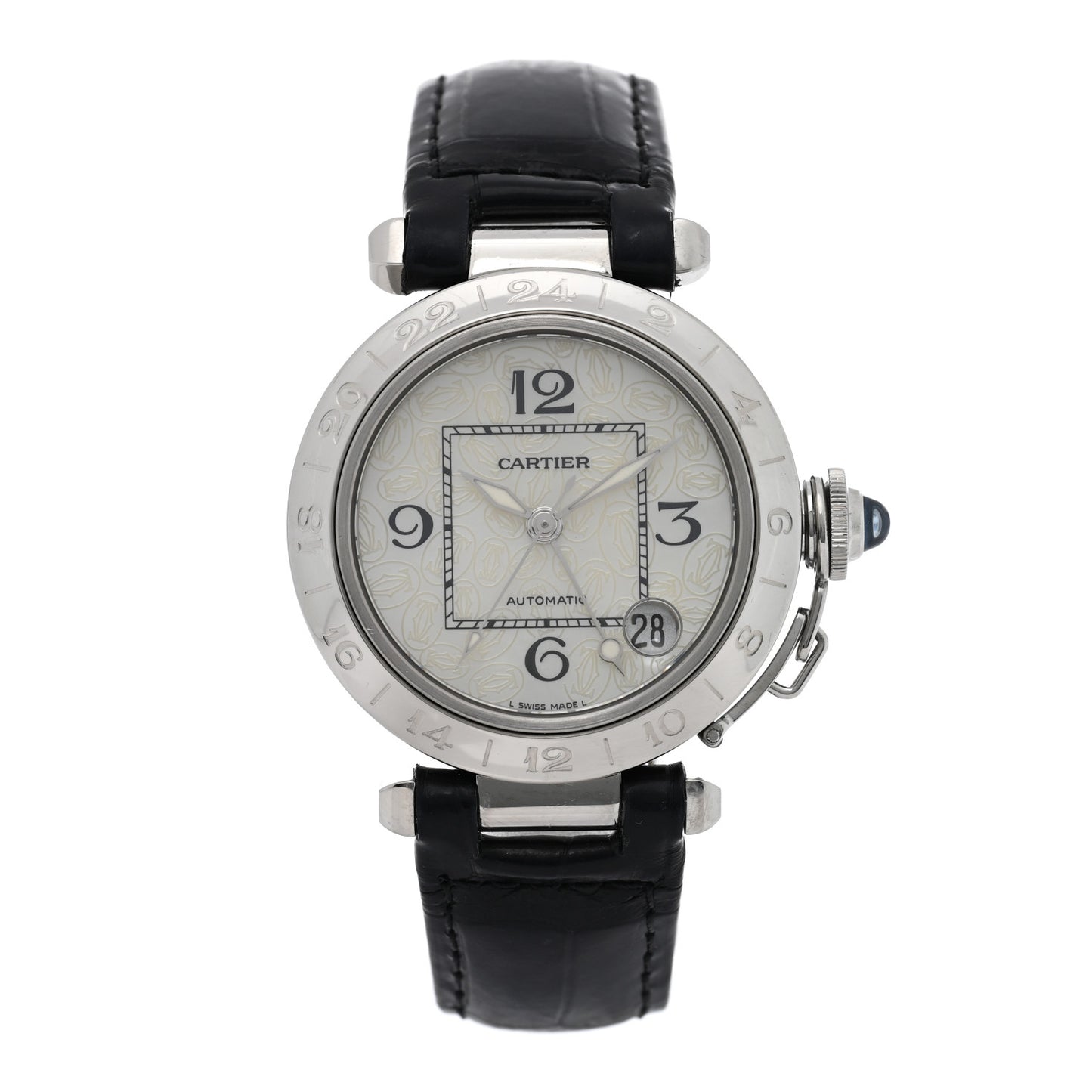 Stainless Steel Alligator Mother of Pearl 35mm Pasha C Automatic Watch