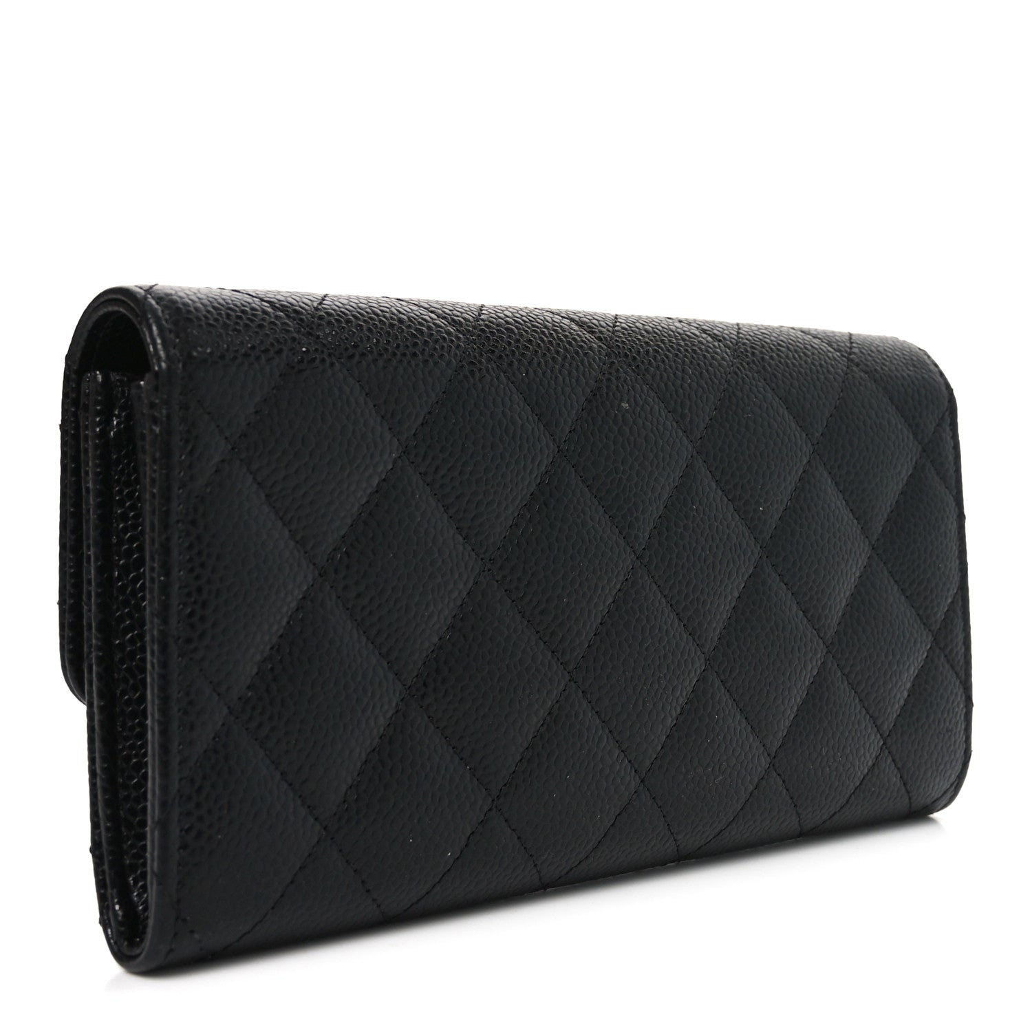 Chanel Caviar Quilted Large Gusset Flap Wallet Black 4 of 9