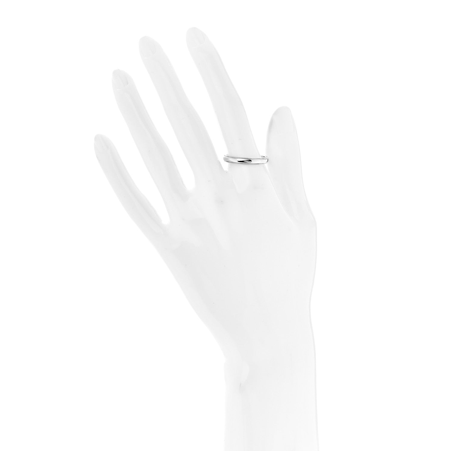 Tiffany Platinum 3mm Classic Milgrain Wedding Band Ring 58 8.25 2 of 5