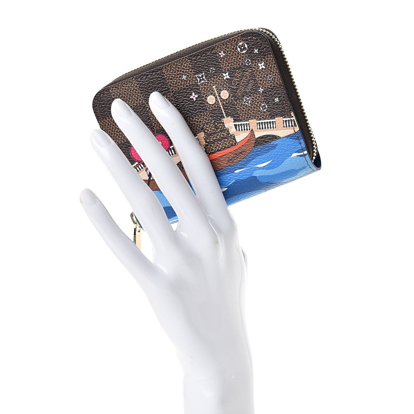 Damier Ebene 2019 Christmas Animation Zippy Coin Purse Blue