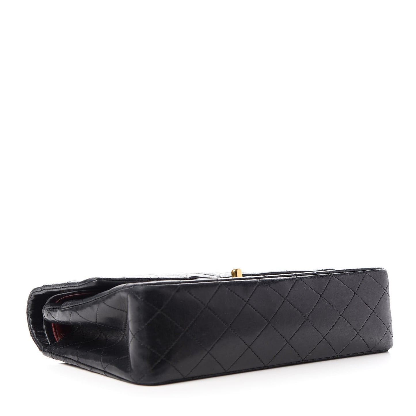 Lambskin Quilted Medium Double Flap Black