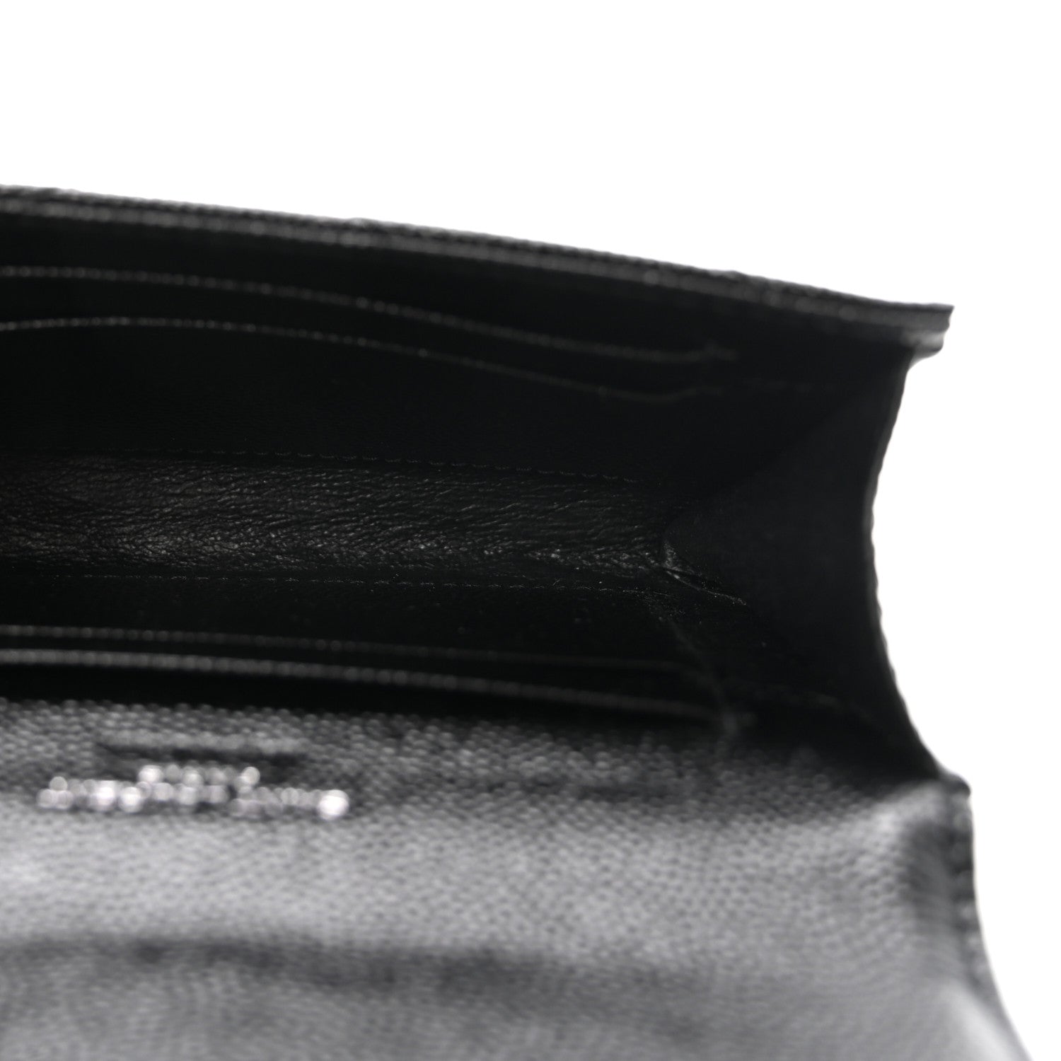 Saint Laurent Grain De Poudre Matelasse Chevron Small Monogram Envelope Wallet Black 5 of 7