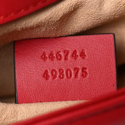 Gucci Calfskin Matelasse Small GG Marmont Shoulder Bag Hibiscus Red 7 of 11