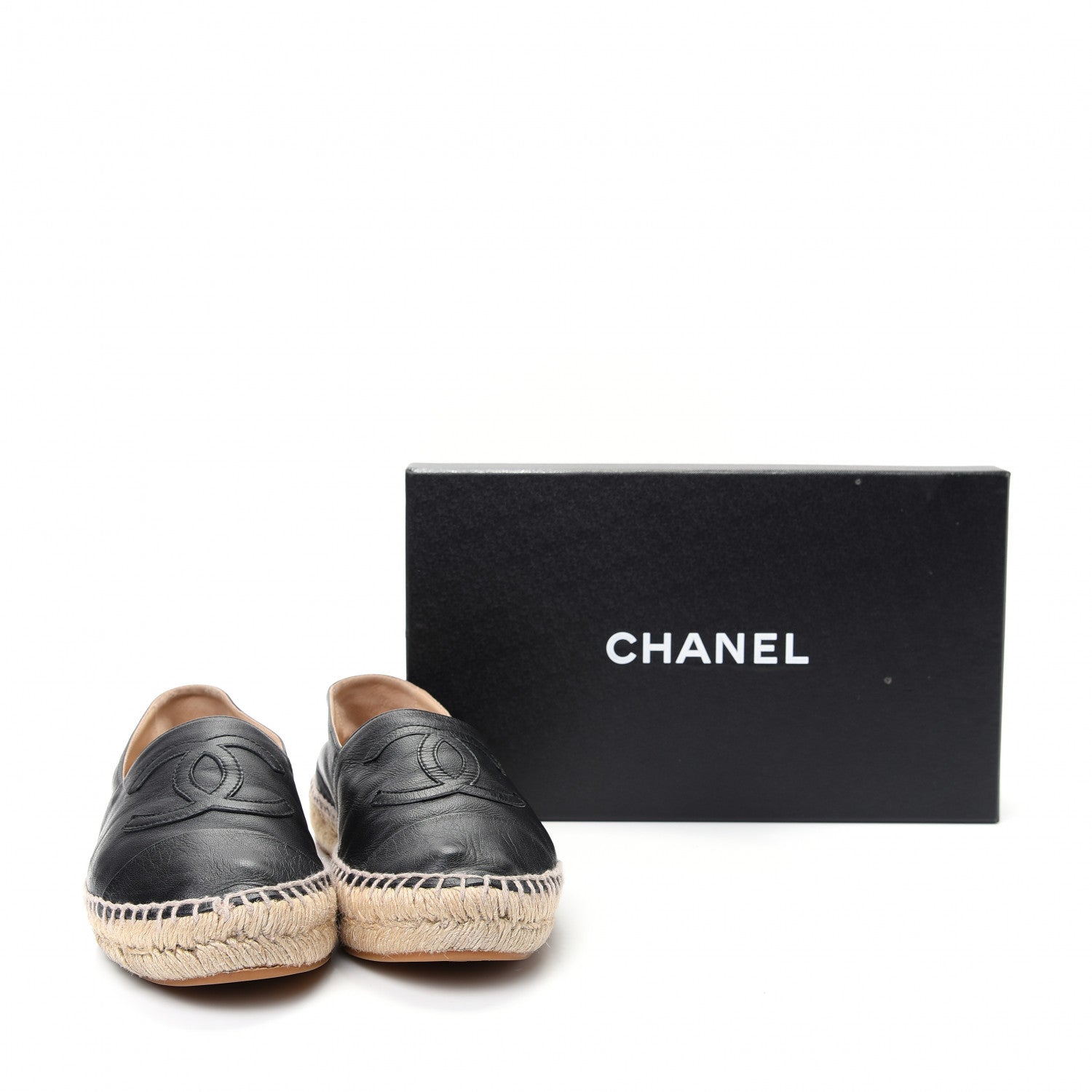 Chanel Lambskin CC Espadrilles 38 Black 10 of 10