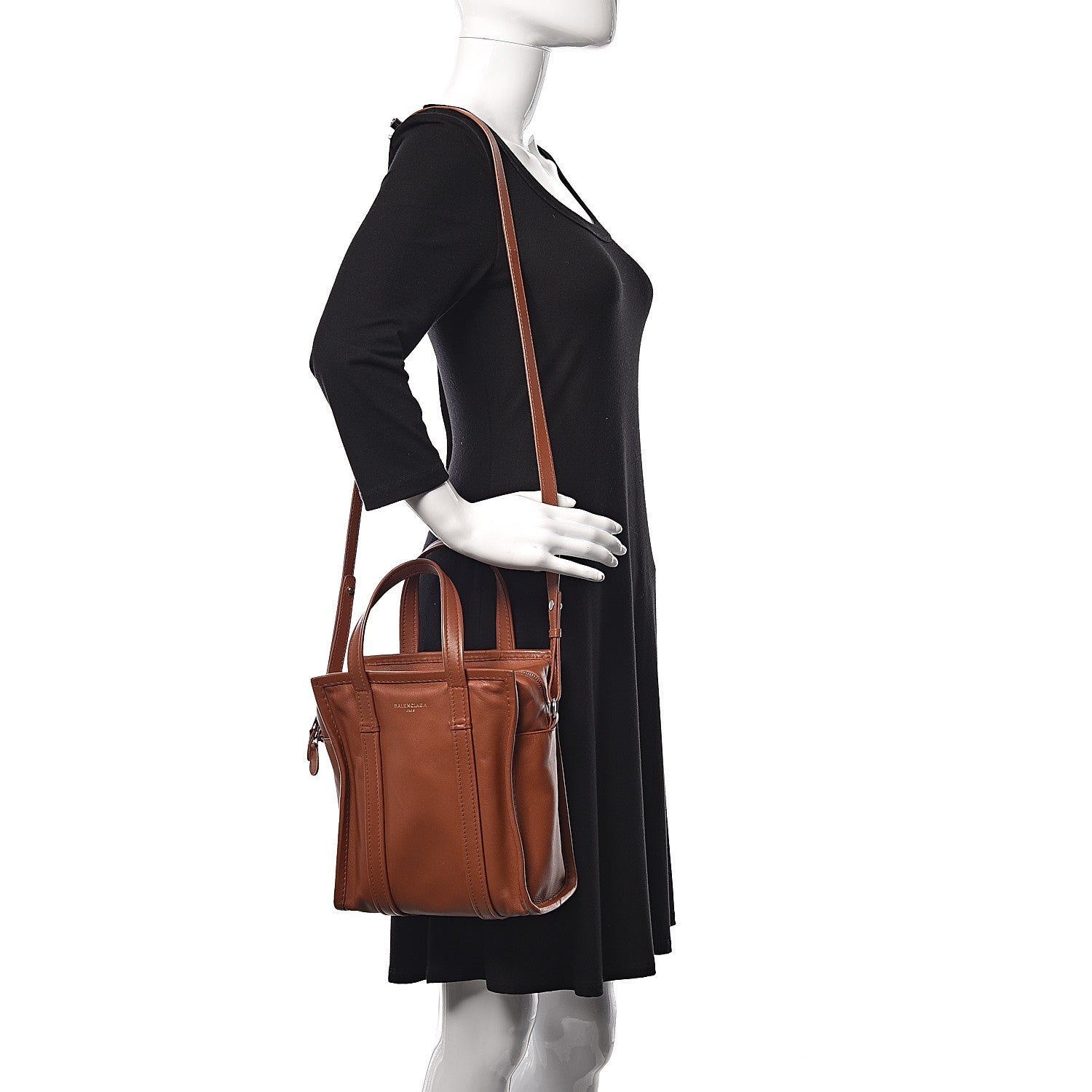 Balenciaga Agneau XS Bazar Shopper Tote Marron Fauve 2 of 9