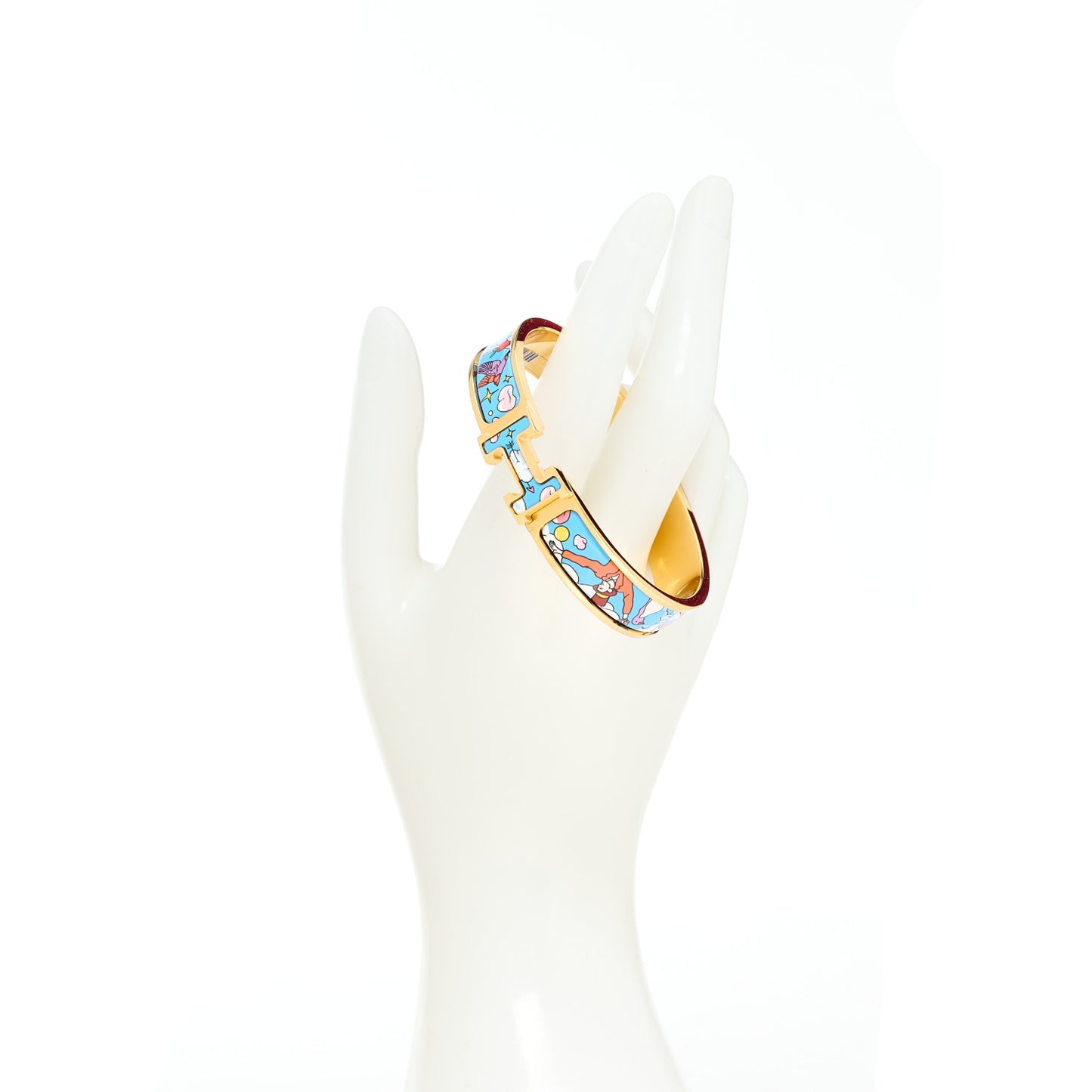 Enamel Printed Dans Les Nuages Narrow Clic Clac H Bracelet GM Flamboyante