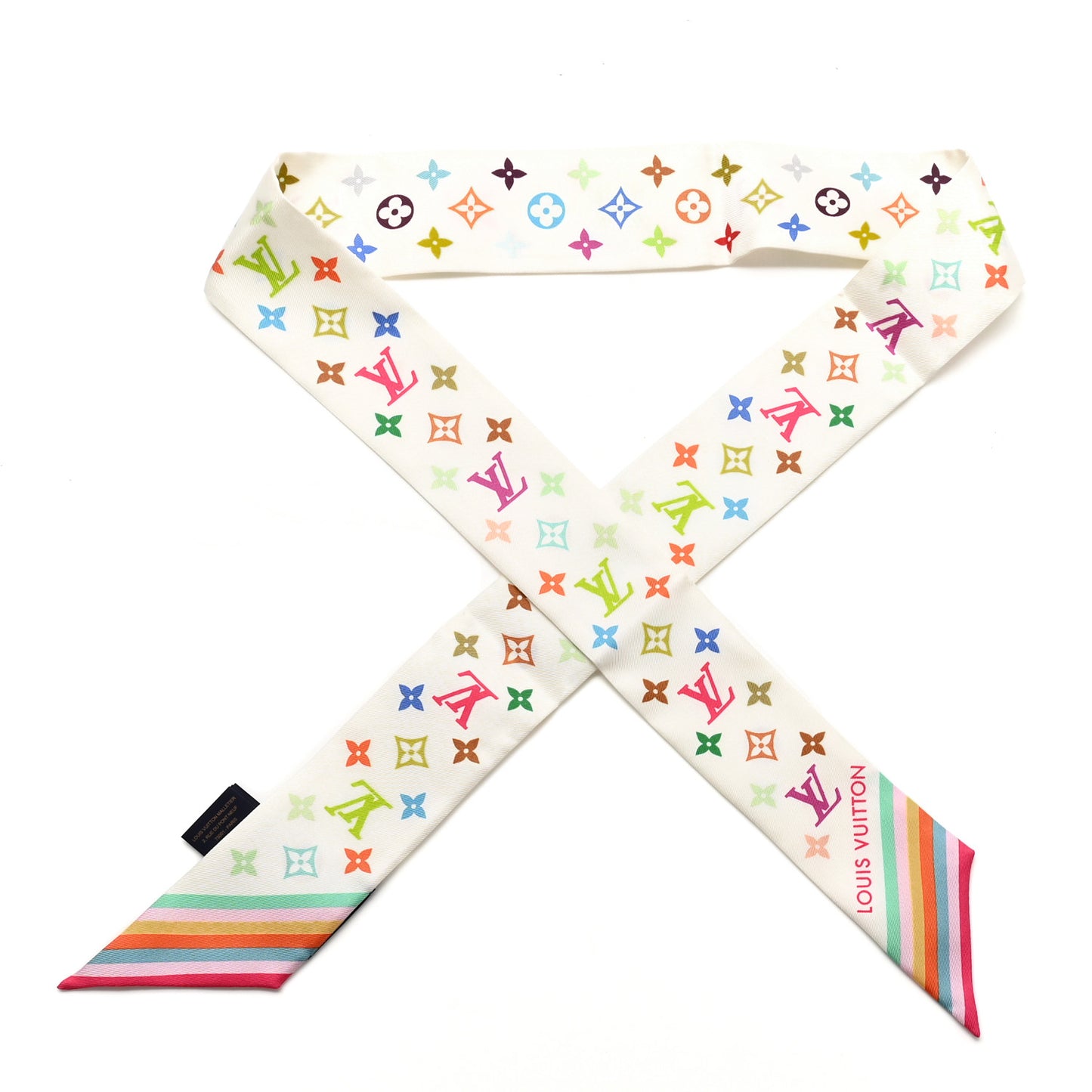 LV X TM Silk Monogram Multicolor BB Bandeau White
