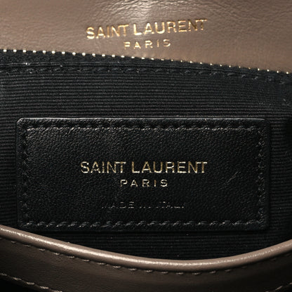 Saint Laurent Calfskin Y Quilted Monogram Toy Loulou Crossbody Bag Greyish Brown 6 of 11