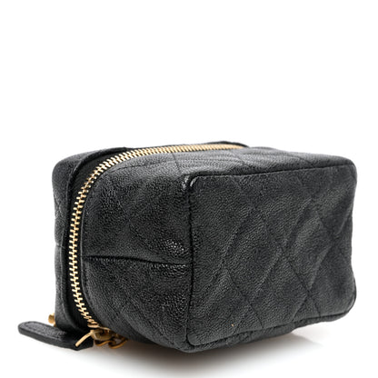 Chanel Caviar Quilted Mini Top Handle Vanity With Chain Black 4 of 10