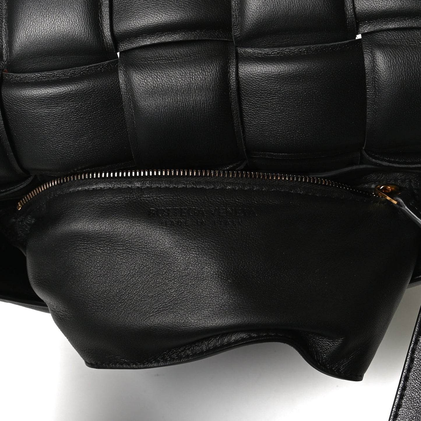 Nappa Maxi Intreccio Padded Cassette Crossbody Bag Black