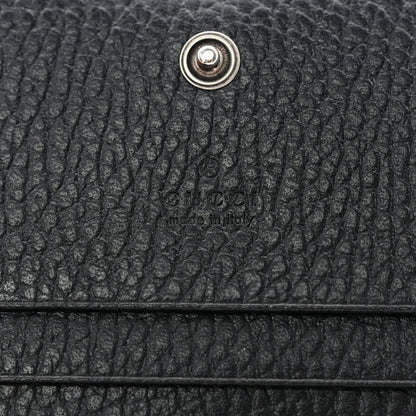 Gucci Dollar Calfskin Enamel Monochrome GG Marmont Card Case Black 7 of 11