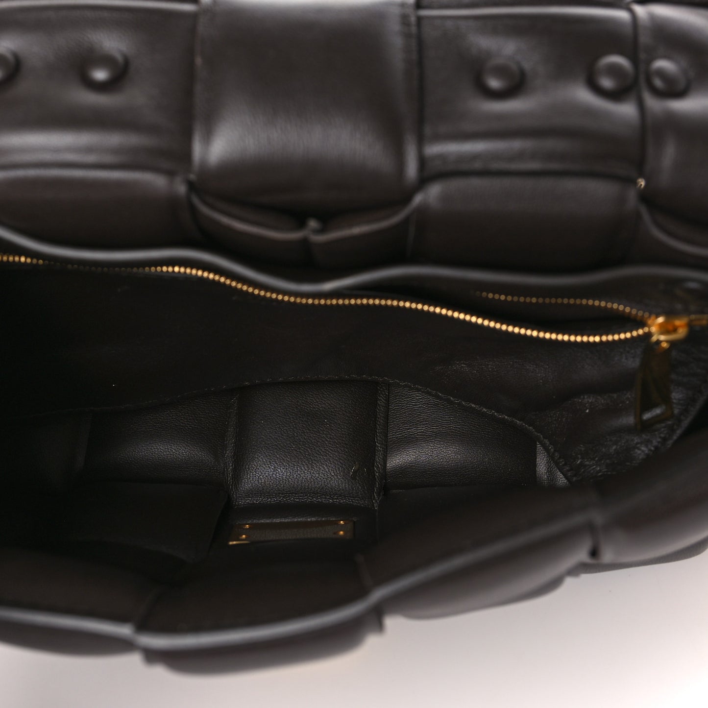 Lambskin Maxi Intreccio Padded Chain Cassette Crossbody Bag Black