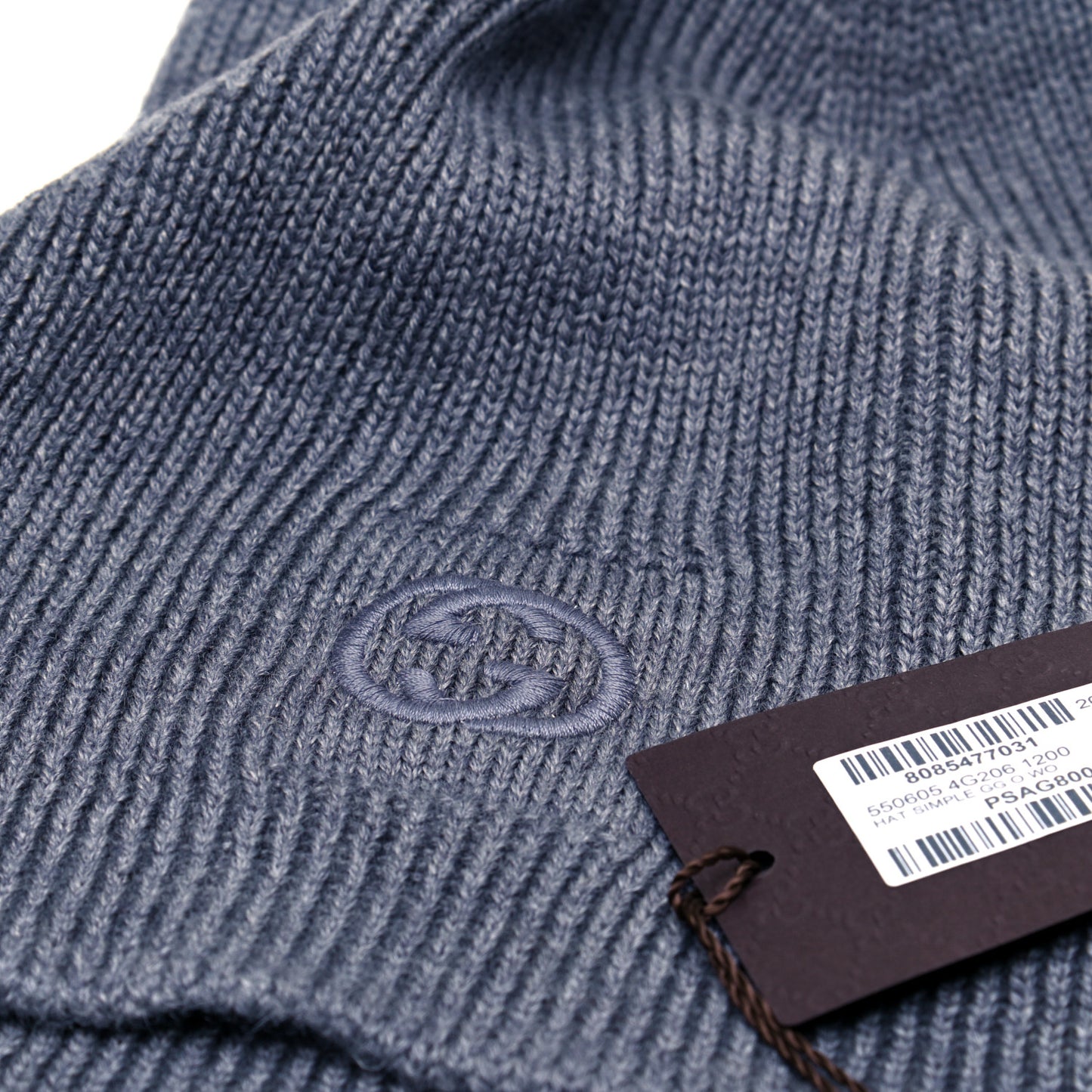 Wool Tricot Interlocking G Simple GG Beanie Hat M Graphite