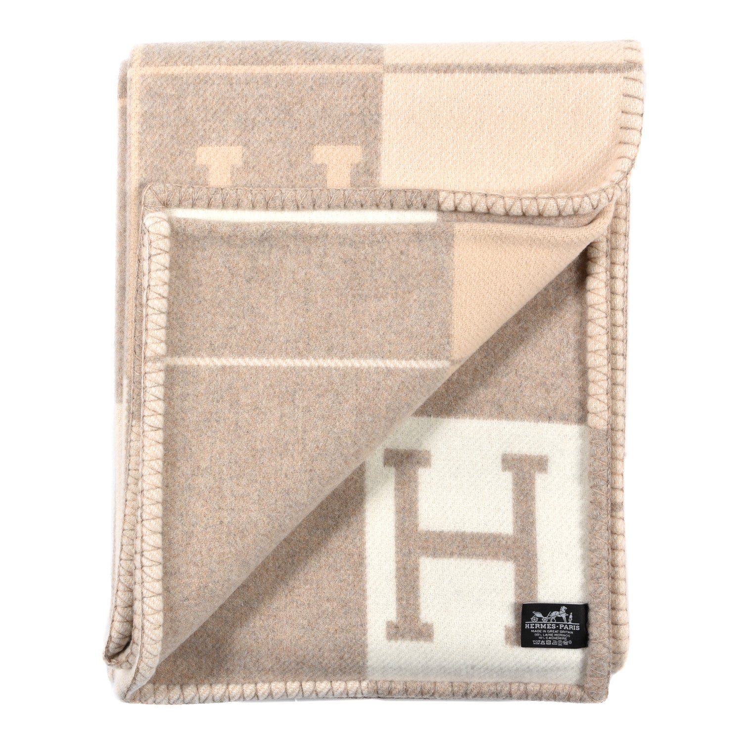 Hermes Wool Cashmere Avalon III Blanket Coco Camomille 2 of 3