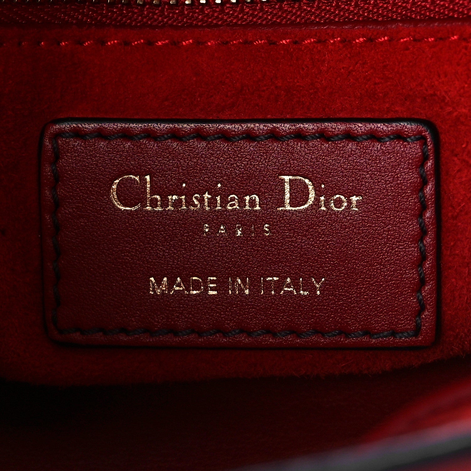 Christian Dior Lambskin Studded Mini Supple Lady Dior Red 5 of 7
