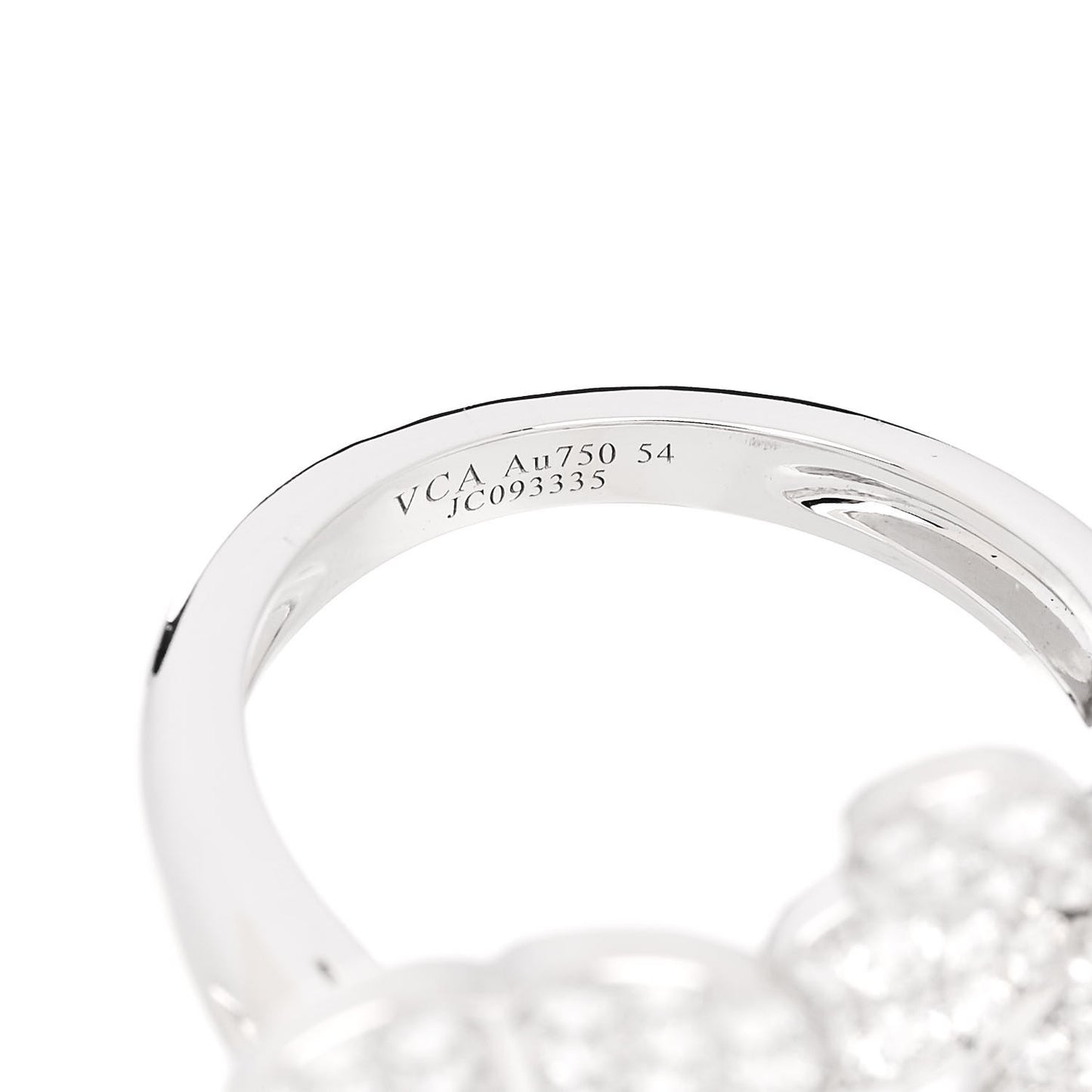 18K White Gold Diamond Frivole Between The Finger Pave Ring 54 7