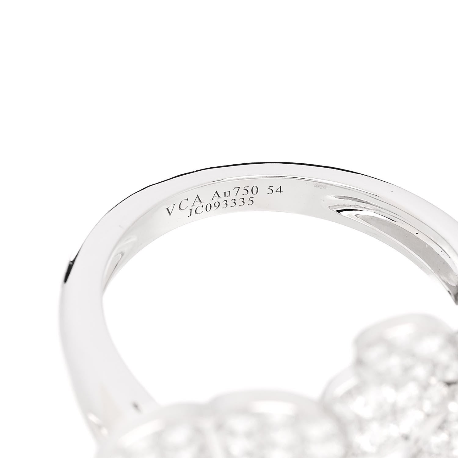 Van Cleef & Arpels 18K White Gold Diamond Frivole Between The Finger Pave Ring 54 7 5 of 6