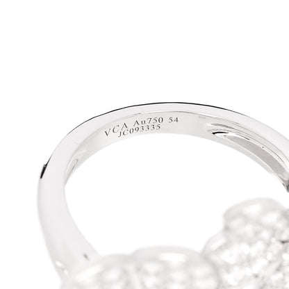 Van Cleef & Arpels 18K White Gold Diamond Frivole Between The Finger Pave Ring 54 7 5 of 6